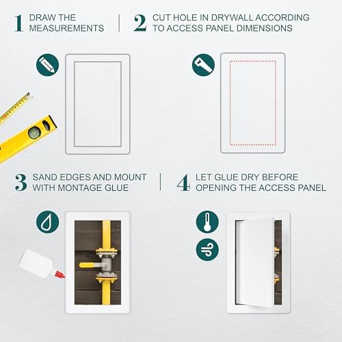 6" x 10" White ABS Plastic Plumbing Access Panel - Image 3