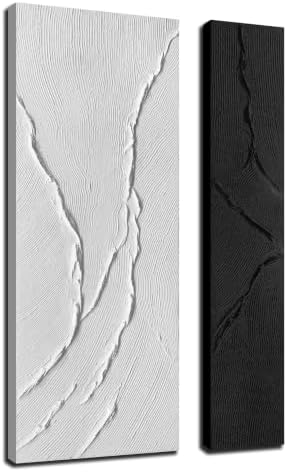 HUBOSKN Abstract Wall Painting For bedroom 2 Piece Black And White Wall Art For by HUBOSKNCANVASWALLART
