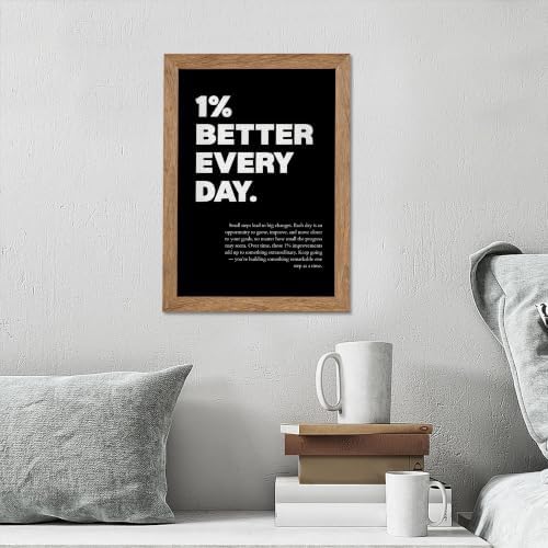 Golden Framed 1% Better Every Day Motivational Canvas Wall Art, Growth Mindset - Image 4
