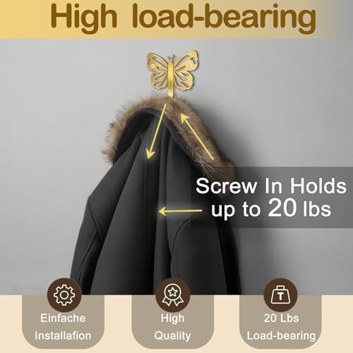 Majewel Butterfly Heavy Duty Robe & Towel Hooks - Image 5