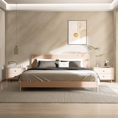 Beige Limewash Peel and Stick Wallpaper Concrete 48" x 118"Matte Cream Warm - Image 3
