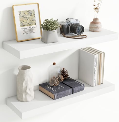 30 Inch Floating shelves for Wall, 8 Inch Deep, Invisible Brackets by Axeman