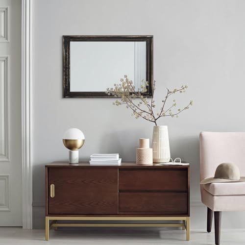 Large Mirrors for Wall with Wood Frame Rectanglular Wall Hanging Mirror 20"x16" - Image 3