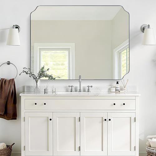 ANDY STAR 36x48 Inch Chrome Mirror, Large Polished Nickel Rectangle Mirror - Image 6