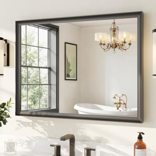 USHOWER 2 Pack 30x40 Inch Black Bathroom Mirrors - Image 2