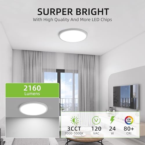 hykolity 12 Inch Selectable CCT LED Round Flat Panel Light - Image 2