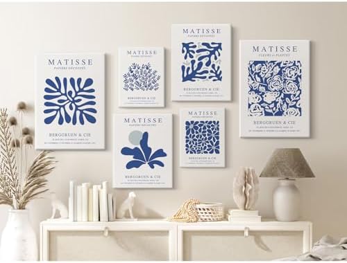 Blue Matisse Wall Art Prints Abstract Aesthetic Canvas Decor Trendy Henri - Image 3