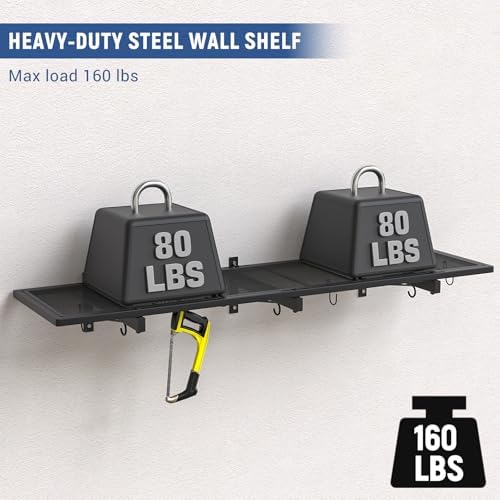 Garage Wall Shelf, Heavy Duty Garage Shelving, Metal Floating Storage Rack - Image 5