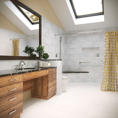 Palisade 23.2 in. x 11.1 in. Vinyl Wall Tiles in Carrara Marble - Image 4
