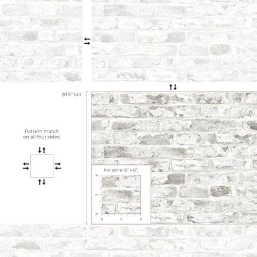NextWall Harry & Grace Faux Rustic Brick Vinyl Peel and Stick Natural Wall - Image 7