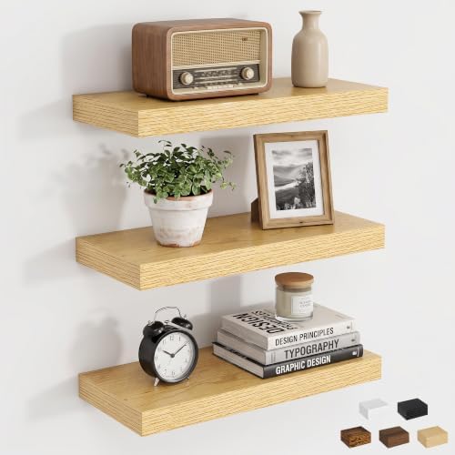 16inch Floating Shelves for Bathroom, 6.7" Deep Wall Shelves by Dreamland