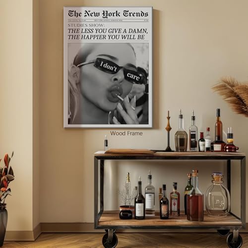 Trendy Black and White Newspaper Wall Art 8x10 in Wooden Framed Vintage - Image 4