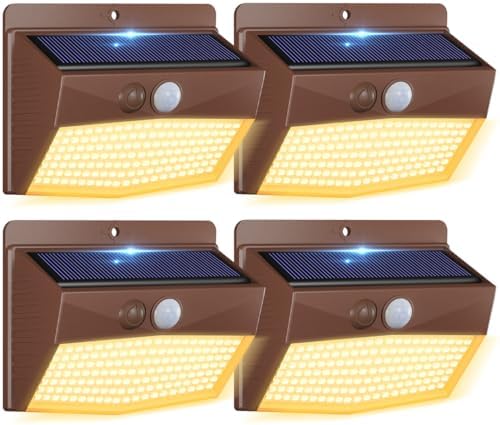 Peasur 4 Pack Solar Motion Sensor Lights Outdoor Waterproof by Peasur