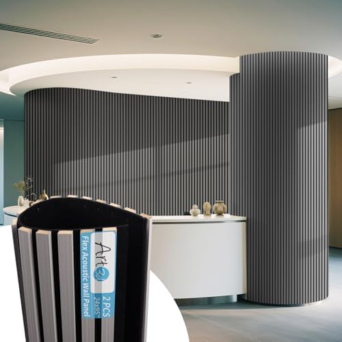 Art3d Roll-Flat Design Acoustic Wood Slat Wall Panel by Art3d
