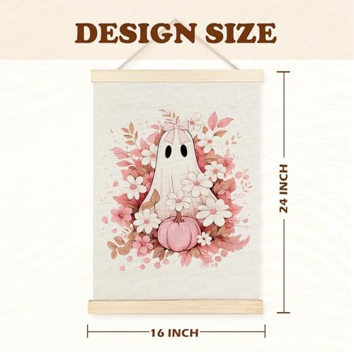 Supwhd Fall Floral Halloween Ghost Wall Art - Image 6