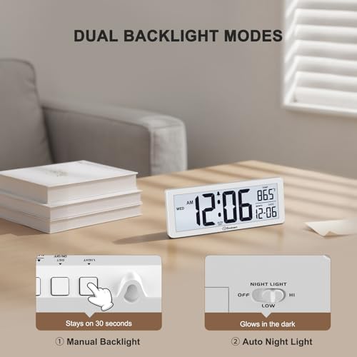 Soobest 8.5 Inch Digital Wall Clock Battery Operated, Compact Display - Image 4