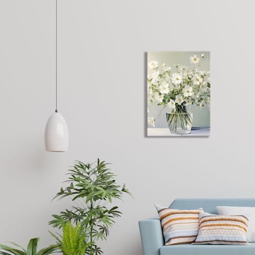 daktenn Floral Canvas Wall Art Bathroom Wall Art Pictures Wall Decor Home Decor - Image 5