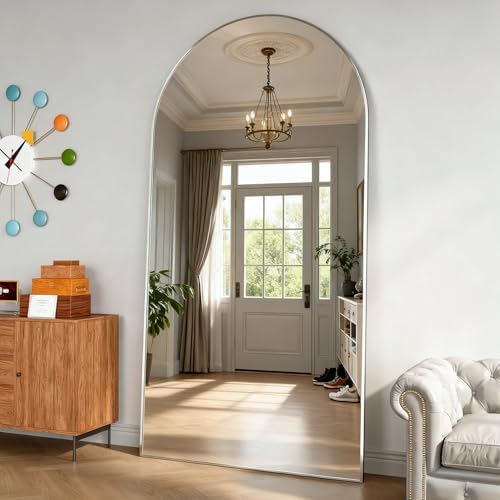 Arched Floor Mirror 78“x38 Silver Arch Full Length Mirror - Image 3