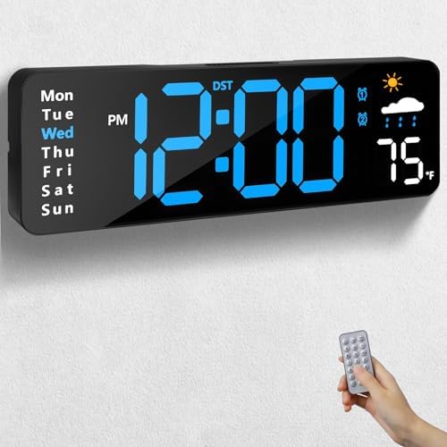 Digital Wall Clock with Remote Control by CandyHome