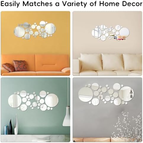 32Pcs Mirror Wall Stickers, Small Circle Ceiling Mirrors - Image 3