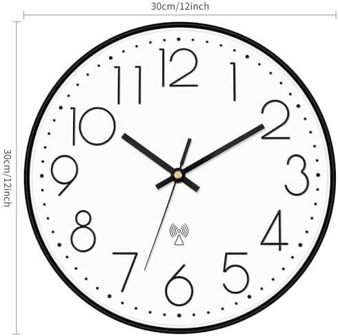 Foxtop 12" Atomic Wall Clock Battery Operated Modern Analog Clock - Image 2