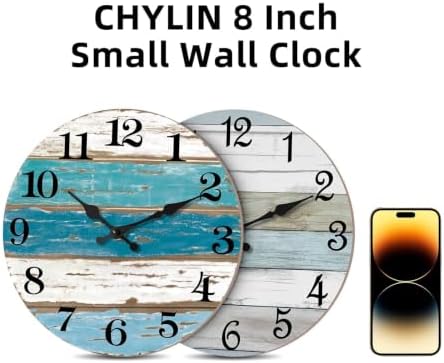 CHYLIN Wall Clock Non-Ticking Battery Operated Silent Rustic Coastal - Image 5