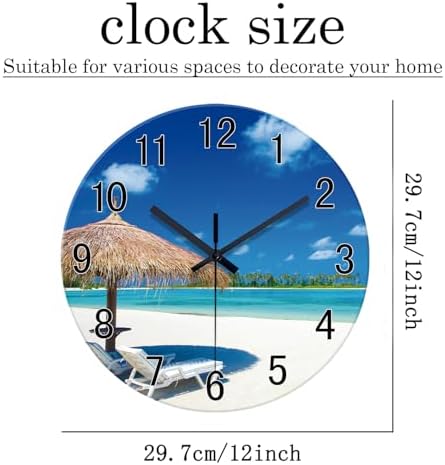 XFM Blue Beach Wall Clock 12 Inch Silent - Image 6