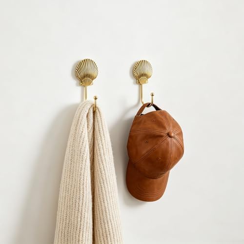 4 Pcs Seashell Wall Hooks, Metal Decorative Wall Hooks - Image 4