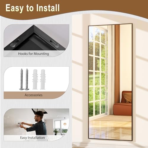 GLSLAND 64"x21" Full Length Mirror, Full Body Mirror - Image 7