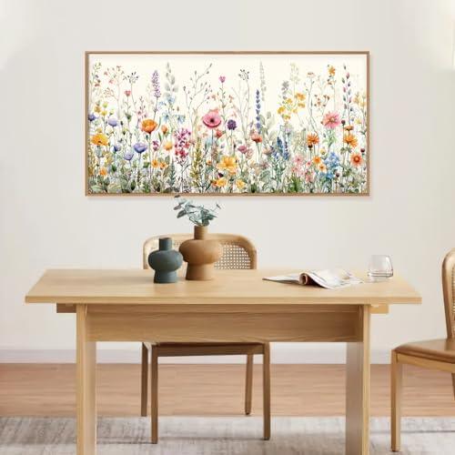 FWIEXA Floral Canvas Wall Art, Framed Wildflower Pictures Wall Decor, Large - Image 5