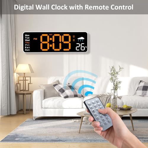 Digital Wall Clock, Auto-dimming - Image 4