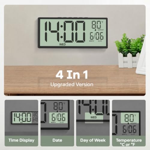 JALL Large Digital Wall Clock Battery Operated, Wall Clock - Image 4