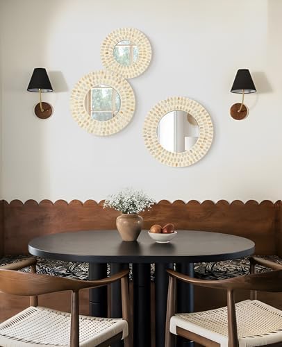 Boho Mirror Wall Decor for Living Room, Natural Mother of Pearl Art - Image 5