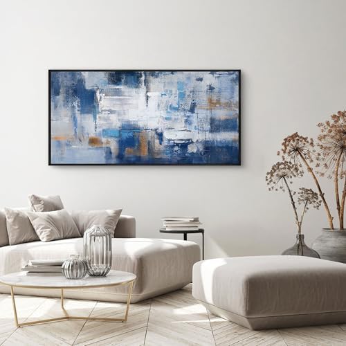 KLAKLA Blue Abstract Canvas Wall Art - Image 3