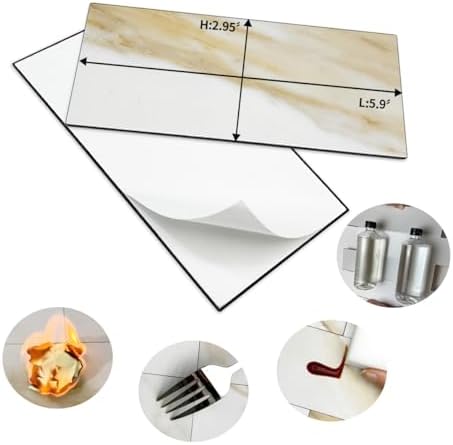 AULIGET 100-Piece Calacatta Gold Marble Look Peel and Stick Backsplash Wall - Image 6