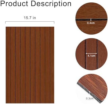 3D Faux Wood Slat Wall Panel – Peel and Stick Self Adhesive Soundproof Foam - Image 4