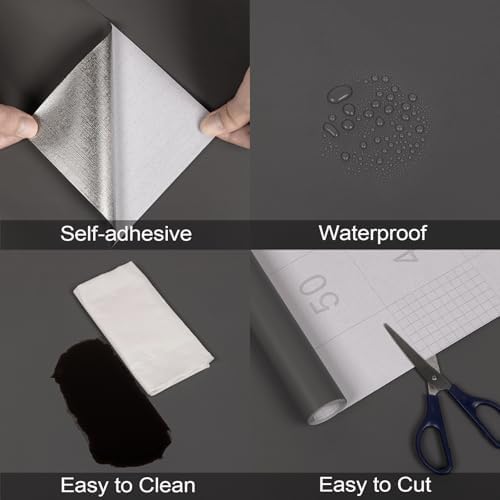 Grey Peel and Stick Wallpaper Self-Adhesive Contact Paper Tear Resistant - Image 4