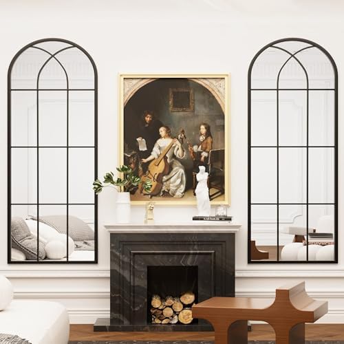 Arched Full Length Mirror 56"x22", Metal Wall Mounted or Leaning Mirrors - Image 4