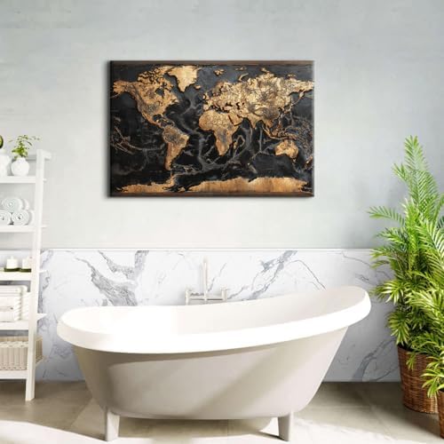 Large Canvas Wall Art World Map - Image 3