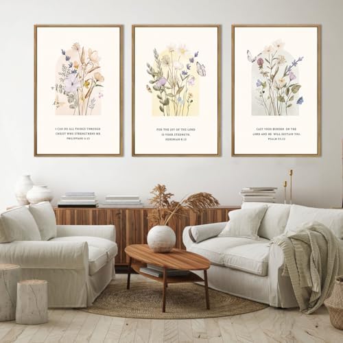 IARTTOP Extra Large Wildflower Christian Wall Art Framed 24x36 Inch Floral - Image 4