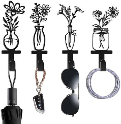 Metal Flower Wall Hooks by Unknown