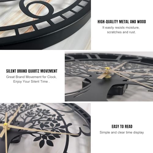 Big Wall Clock - Wall Clocks for Living Room Decor, Quiet and No Ticking - Image 3