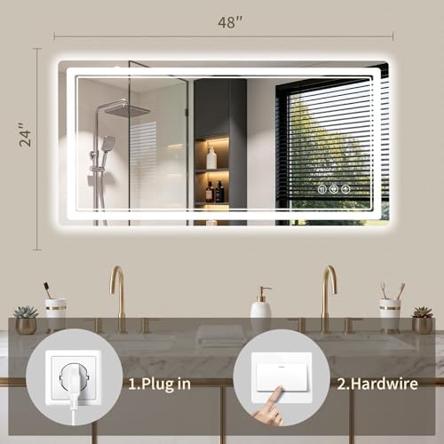 24"x48" LED Bathroom Mirror - Image 4