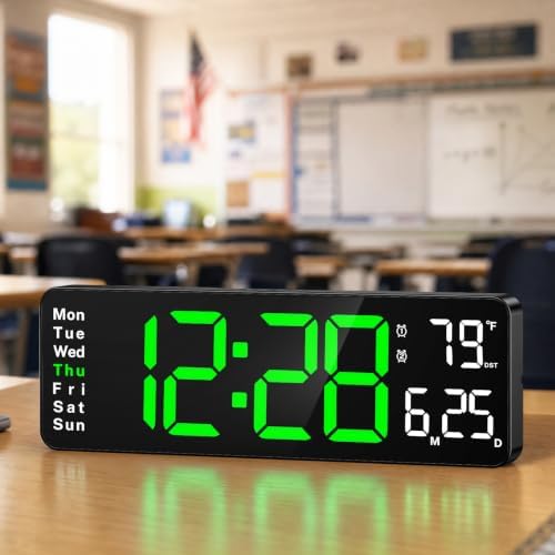 Digital Wall Clock for Classroom by Brauthon