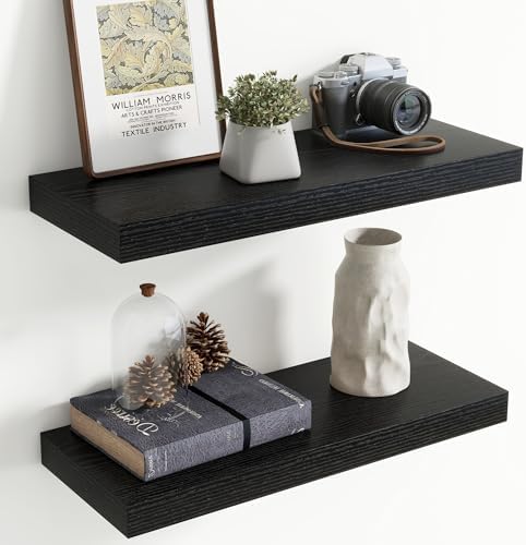 24 Inch Floating shelves for Wall, 8 Inch Deep, Invisible Brackets by Axeman