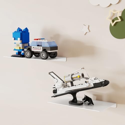 MKO 8" Small Floating Shelves for Wall, Metal Wall Mounted Shelf for Bathroom - Image 4