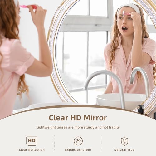 30 Inch Round Wood Mirror, Rustic Farmhouse Decorative Wall Mirror - Image 6