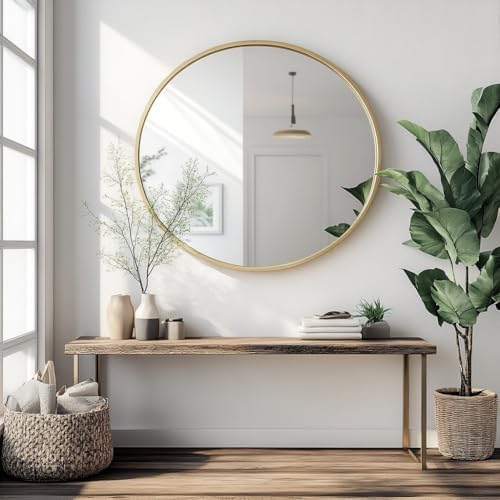 Oruii Large Round Mirror, 30 inch Gold Circle Mirror - Image 5