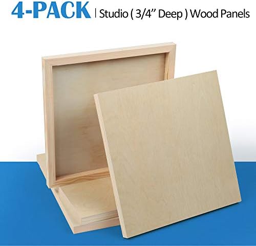 Falling in Art 4 Pack 12x12’’ Unfinished Birch Wood Panels Kit - Image 6