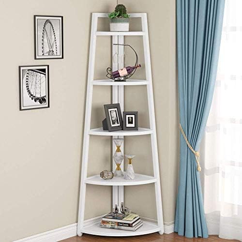 Tribesigns 70 inch Tall Corner Shelf, 5 Tier Modern Corner Bookshelf Bookcase by Tribesigns